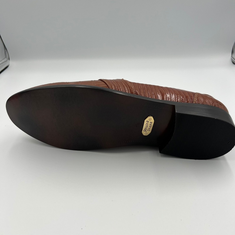 Belvedere Mens Brown Genuine Snakeskin All Leather Brogue Loafer Shoe Size 10 - Picture 9 of 16